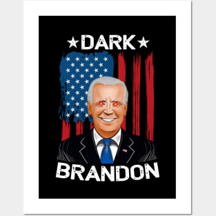 Dark Brandon Funny Meme Saving America Pro Biden USA Flag Posters and Art